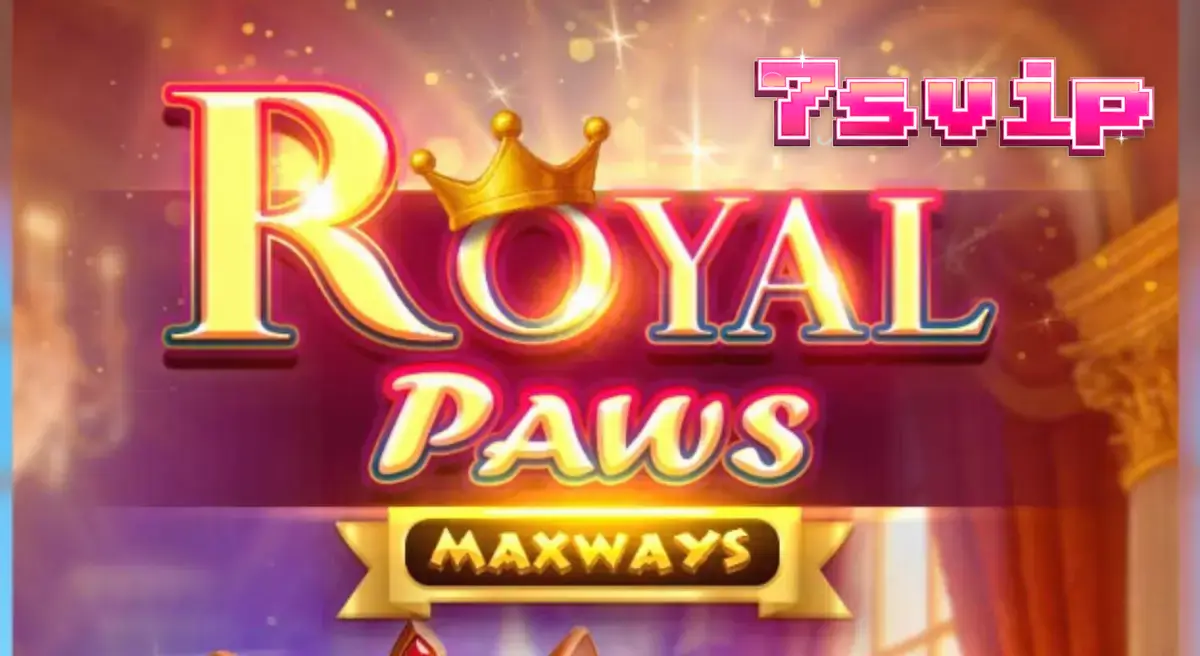 Tampilan visual slot Royal Paws Maxways dengan tema taman istana mewah dan simbol hewan peliharaan.